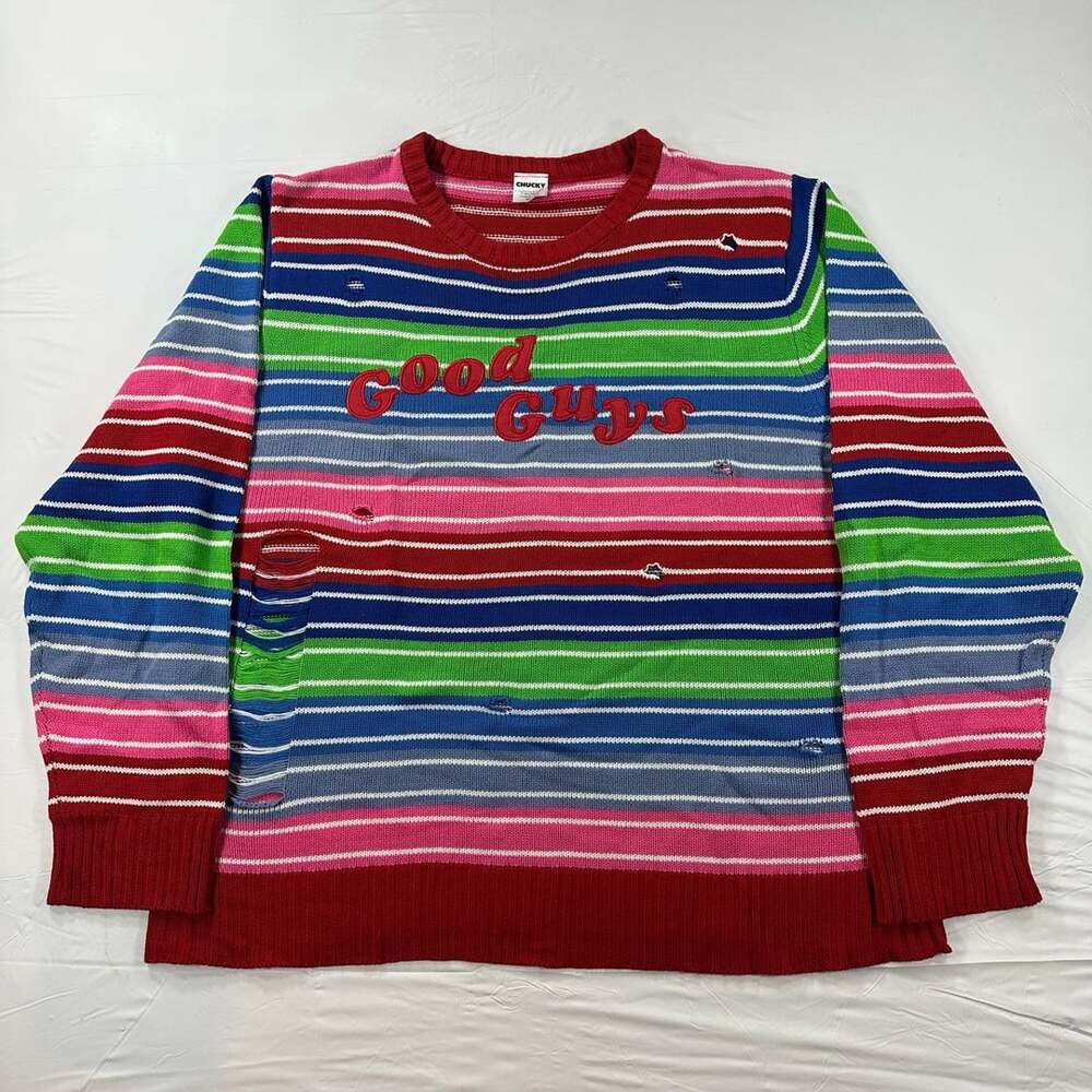 Spirit Chucky Good Guys Distressed Striped Sweater XXL Halloween Costume